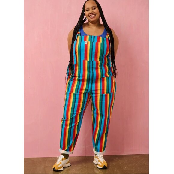 Lucy & Yak Limited Edition Rainbow Dungarees Size US 16 / UK 20R (XL), RARE - Picture 2 of 9